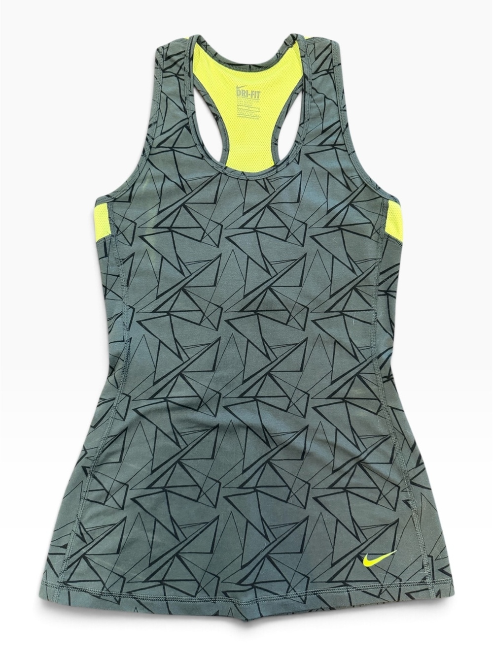 Nike Dri-FIT Women's Athletic Tank Top with Geometric Print and Mesh Back, Size